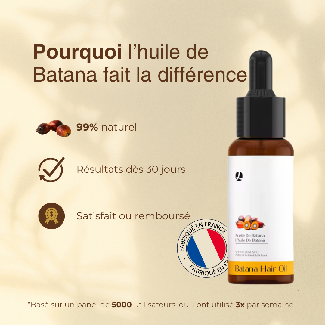 Huile de BATANA · la solution 99% naturelle pour la calvitie